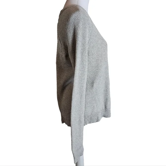 Madewell Province Light Gray Knit Cross-Back Sweater Sz S Crewneck Fall Casual - Picture 6 of 16